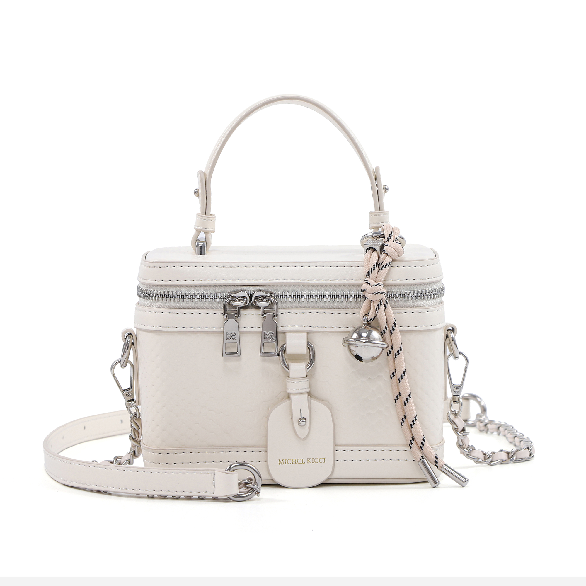 MICHCL KICCI/麦科库西经典蛇纹手提斜挎盒子包LY7223MKBS白色