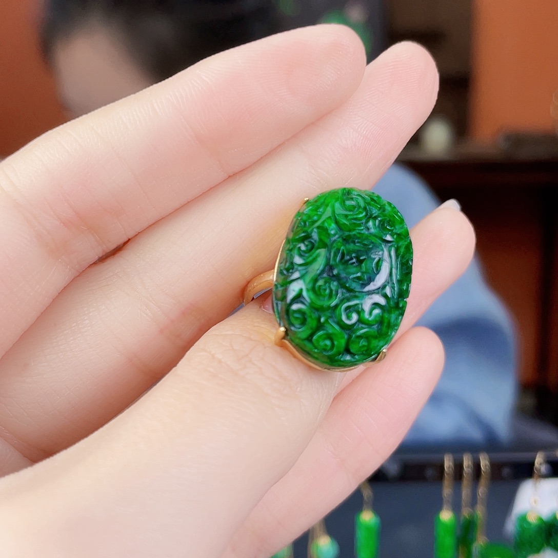 翡翠银S925镶嵌耳饰