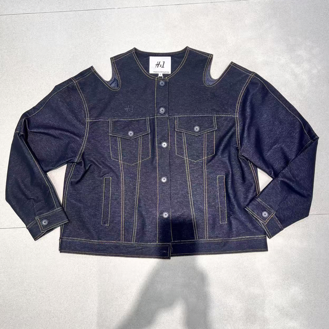 【BAI】秋新款设计感气质百搭牛仔外套6165