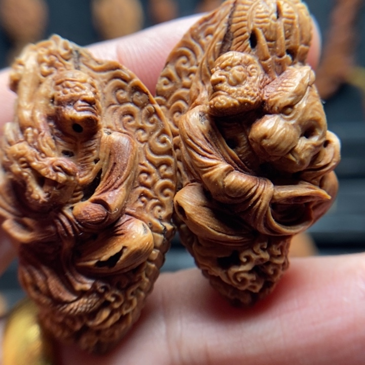 纯手工一对降龙伏虎