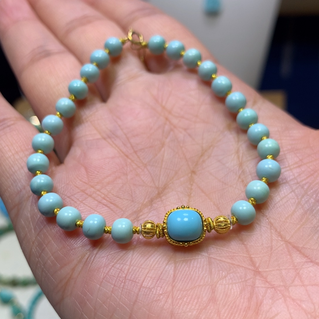 绿松石18K金镶嵌单圈