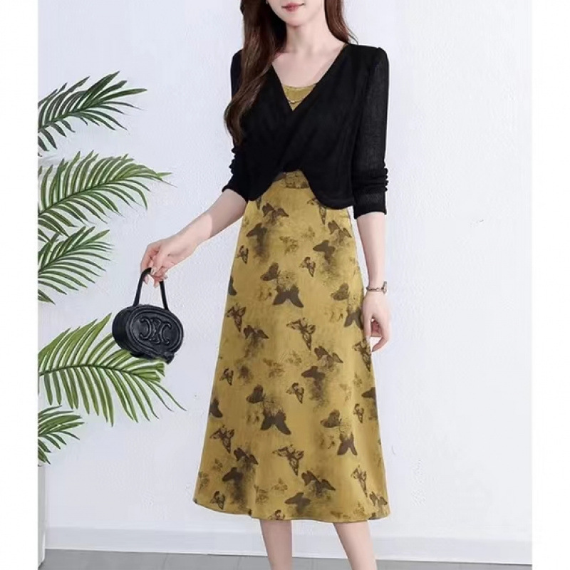 C017 秋季新款时尚洋气显瘦气质百搭轻熟套裙