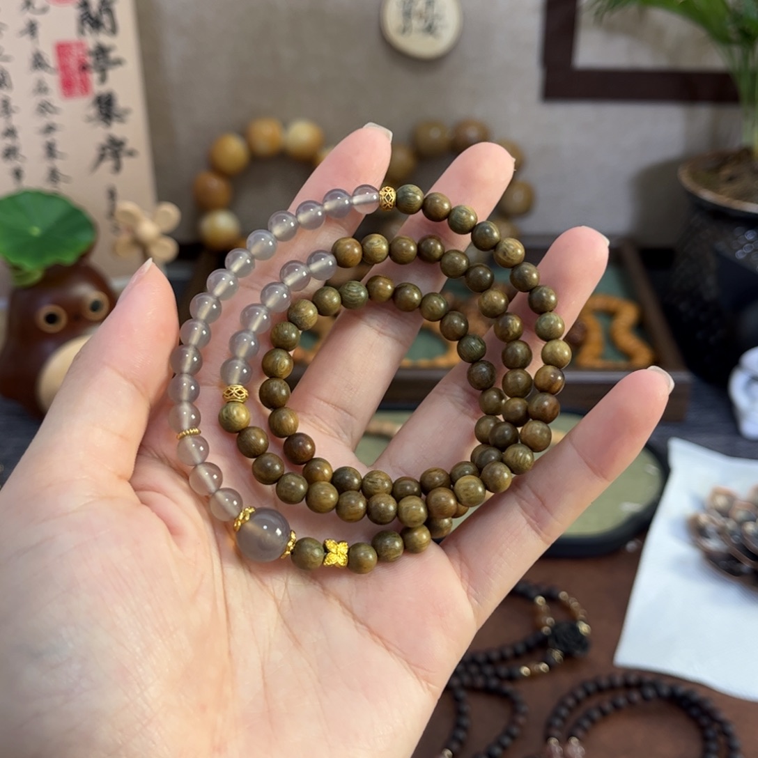 维腊木（绿檀）手串/手链0.6圆珠3圈