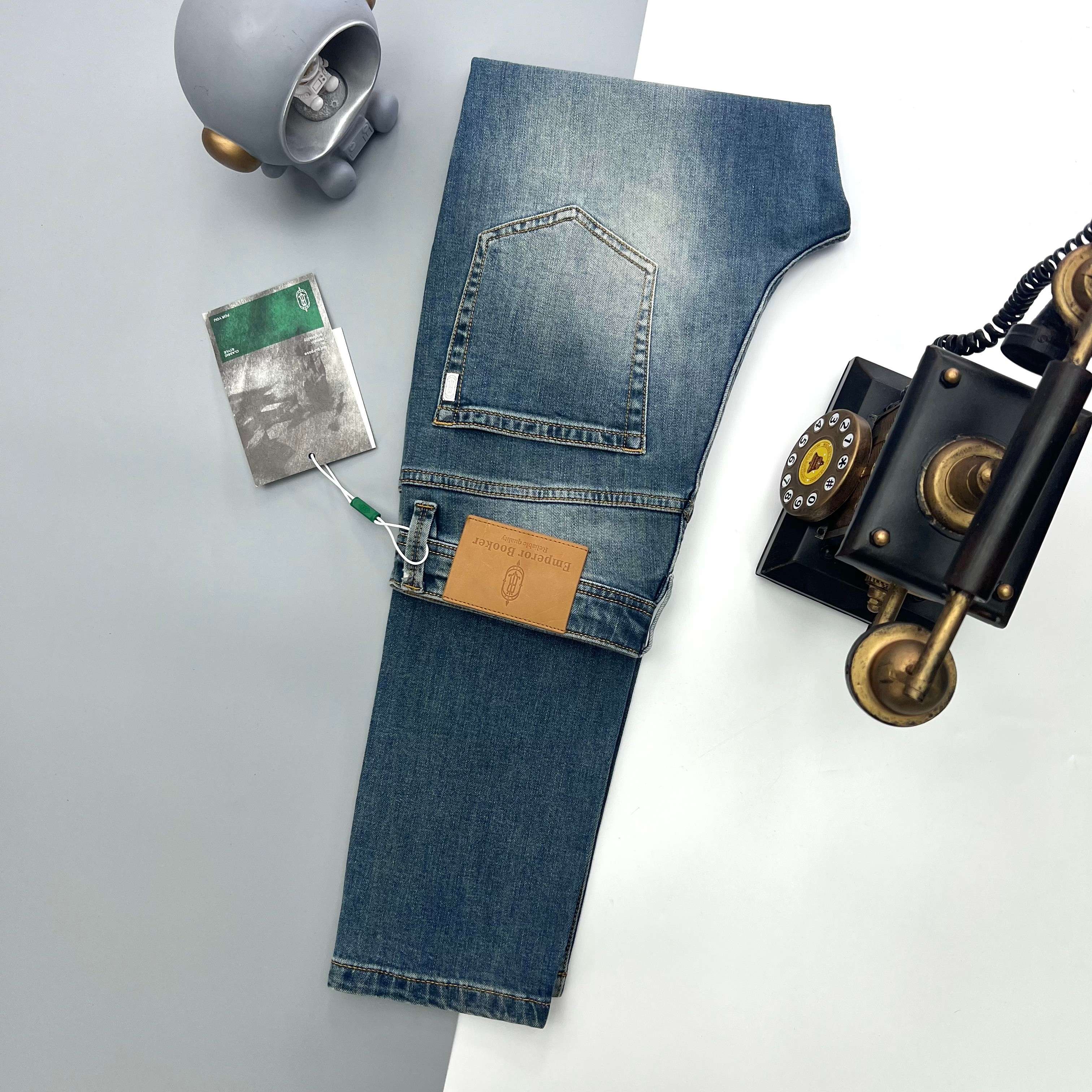 【5201】夏季新品男士轻奢弹力休闲水洗牛仔百搭修身小直筒长裤