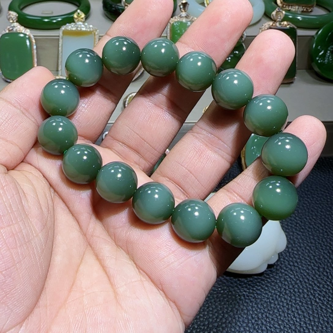 和田玉（碧玉）手链未镶嵌6**呀