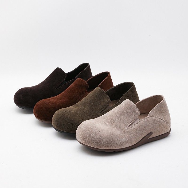 春秋女2025秋季新款复古圆头时尚一脚蹬洋气百搭单鞋