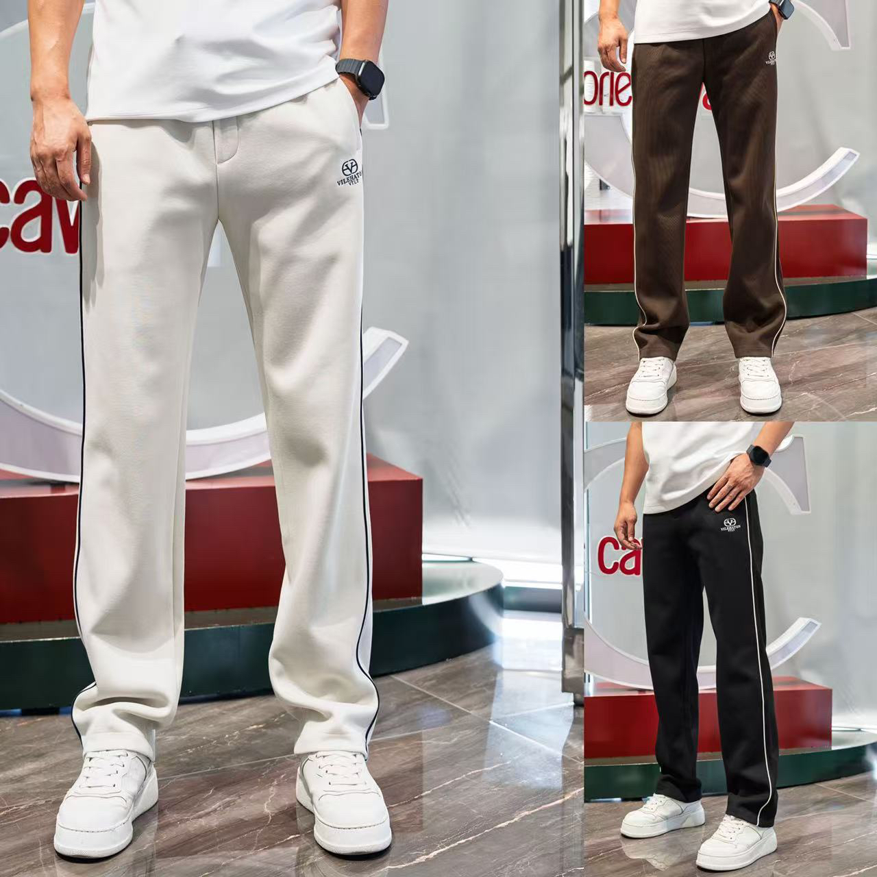 【久久】”直筒版型“织带设计减龄时尚男装裤 977115