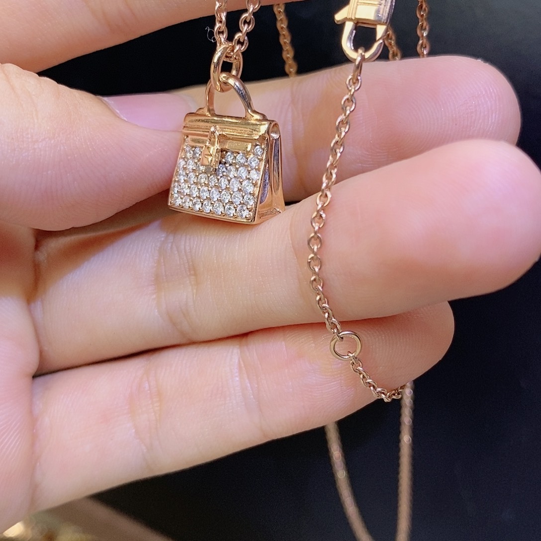颈饰钻石18K金镶嵌凯莉包包k玫