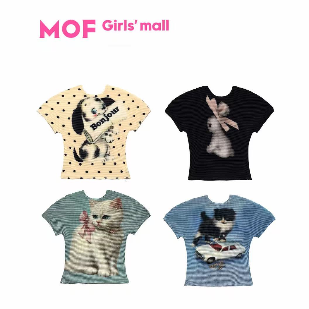 MOF 少女百货 圆领褶皱衫 合集 趣味涂鸦褶皱衫【自播】