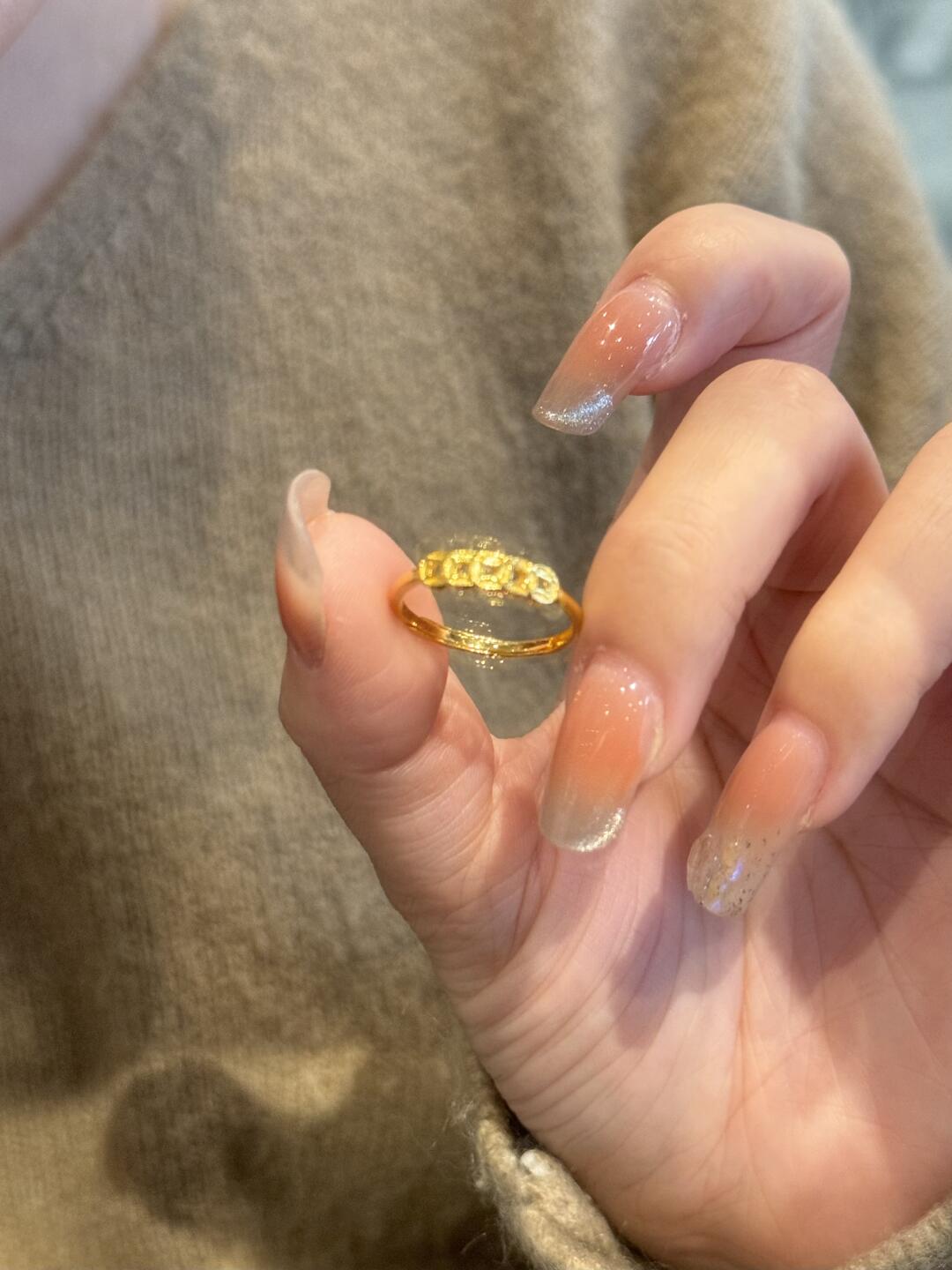 铜合金戒指 梅姐饰品115 铜钱戒指女开口指环轻奢高级感食指戒