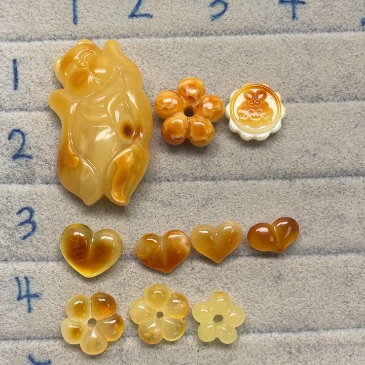 裸石琥珀未镶嵌?***나天然蜜蜡配件