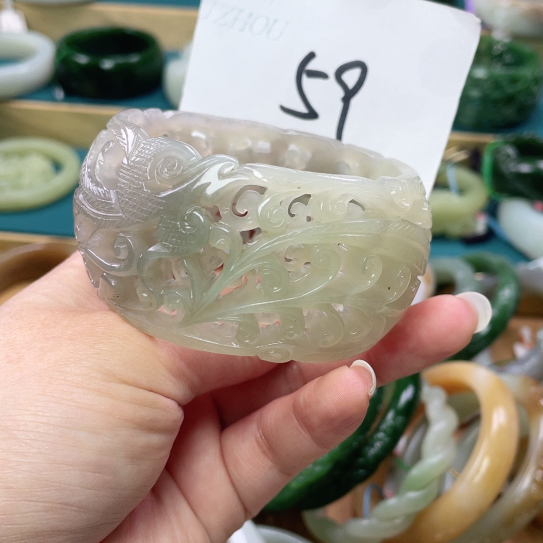 未镶嵌手镯和田玉圈口58
