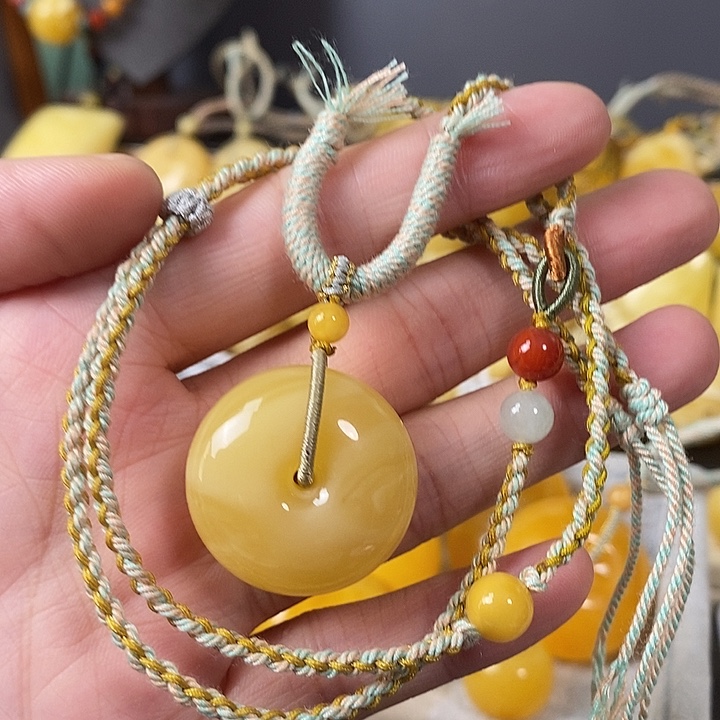 琥珀未镶嵌裸石平安扣