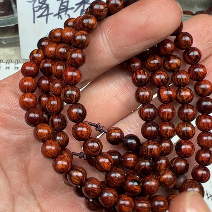 降真香手串/手链海南红降06*108圆珠全品