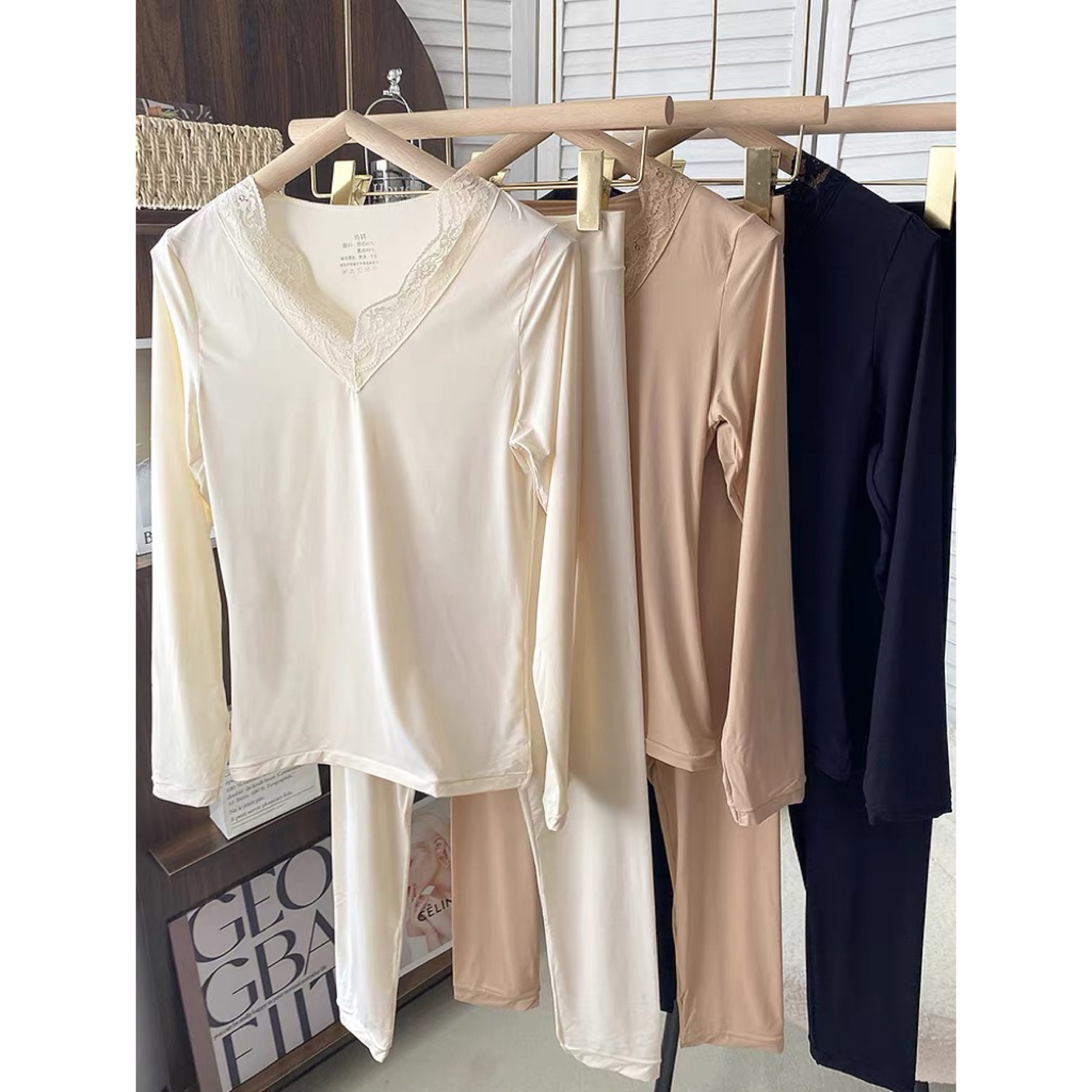 8851超薄肌底衣保暖发热隐形无痕套装