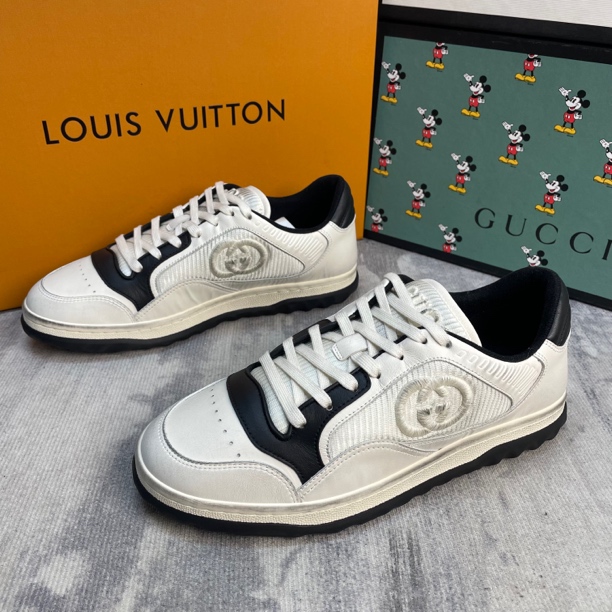 未使用 GUCCI/古驰  Mac 80 白黑做旧款时尚潮流板鞋/40-40.5欧码