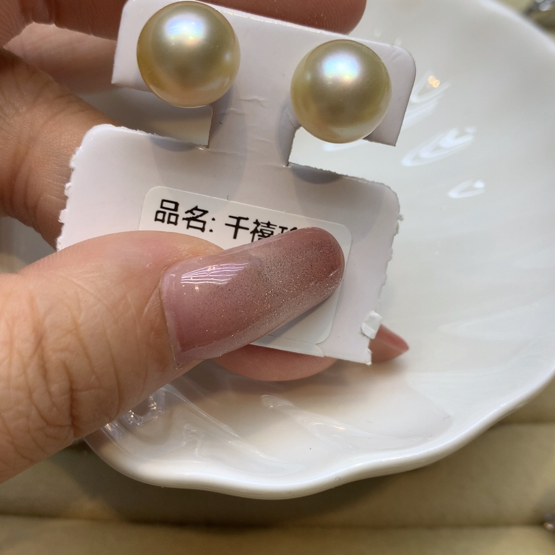 银S925镶嵌耳饰海水珍珠