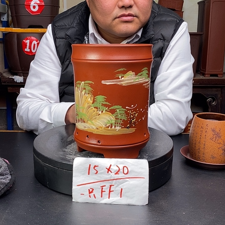 紫砂花盆货号一只FF1