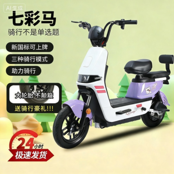 2025新款电动车小型电动自行车两轮锂电池代步车新国标双人电瓶车