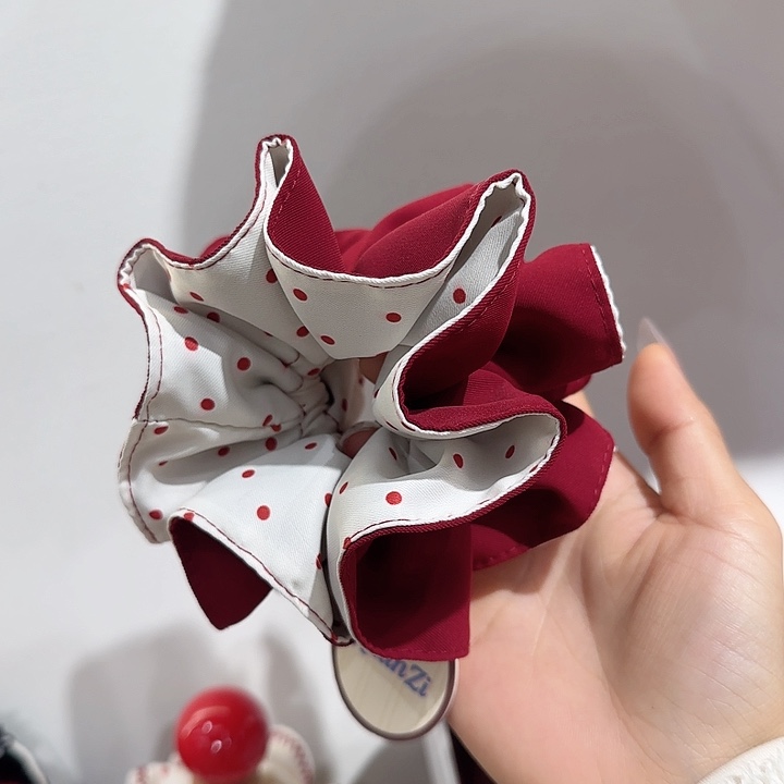 非金属布艺波点小蛮腰发圈
