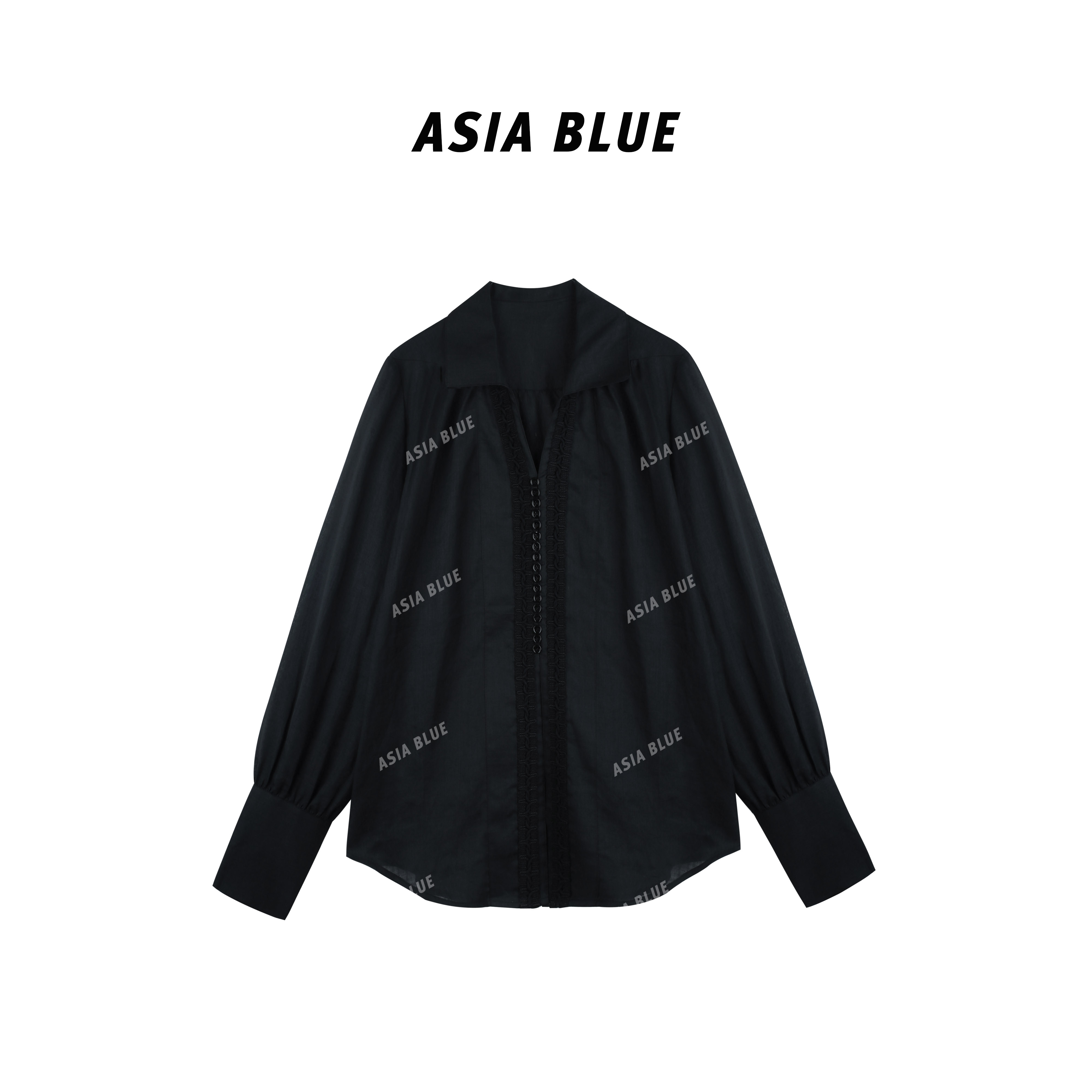 【TOGETHER】重工绳子绣花排扣苎麻衬衫上衣JOS5113