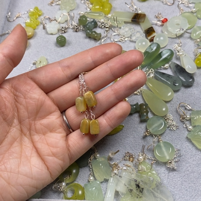 【闪购商品】蛇纹石玉挂件耳饰耳环项链未镶嵌魔**织