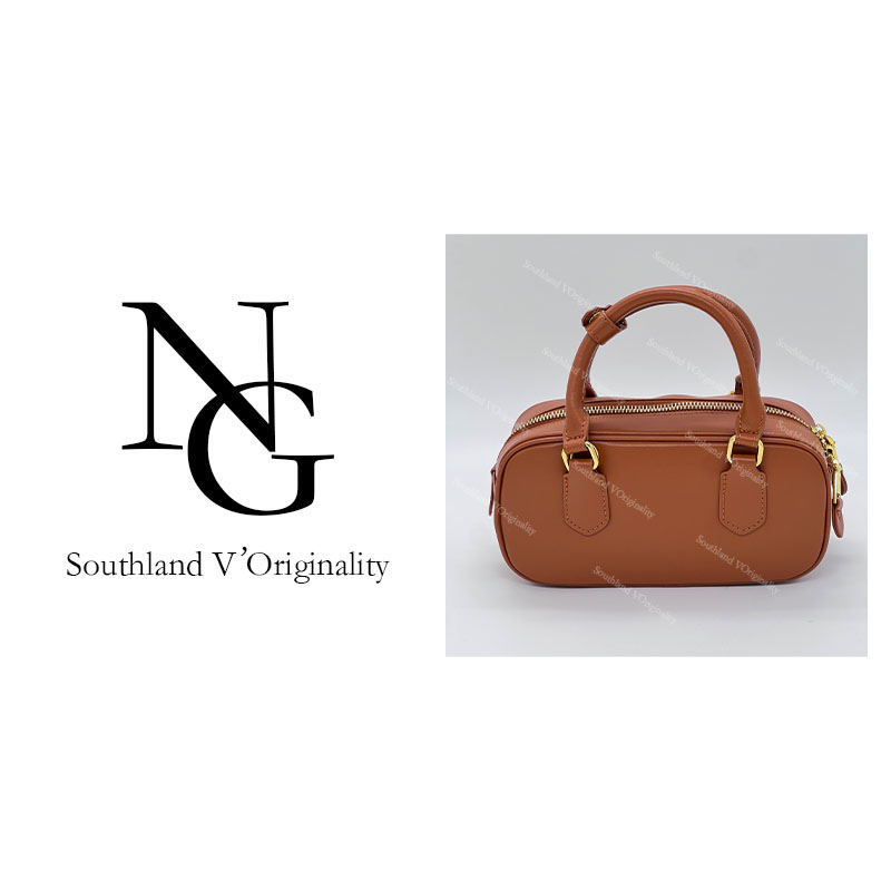 NG/22CM原创私定真皮包1011-光面球缪-棕