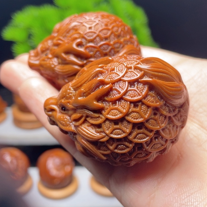 把件橄榄核龙龟3.5手球