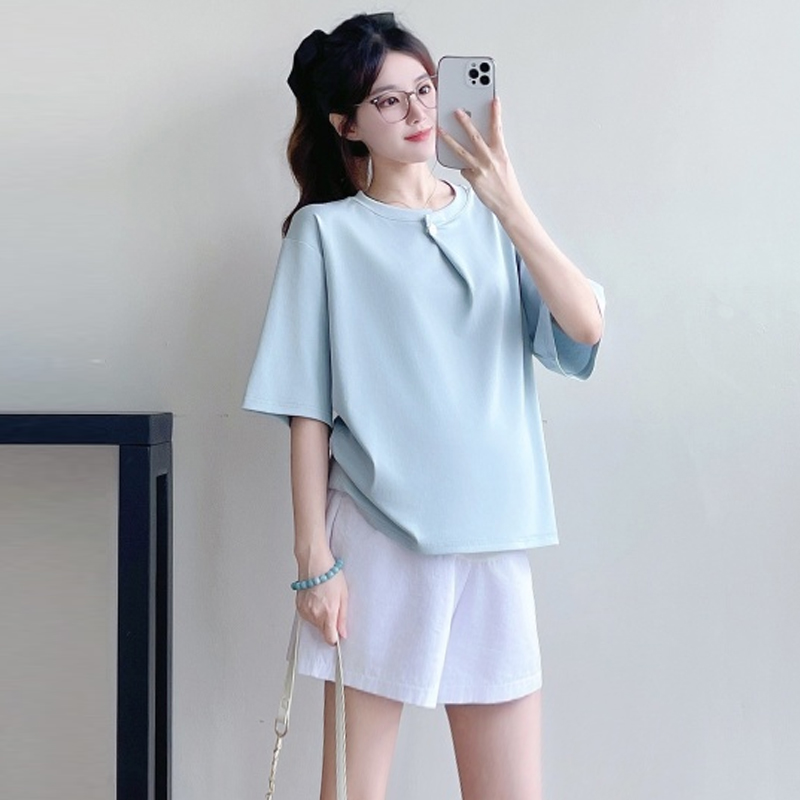【伊伊】孕妇装2025夏季韩版新款百搭时尚孕显瘦薄款宽松短袖T恤