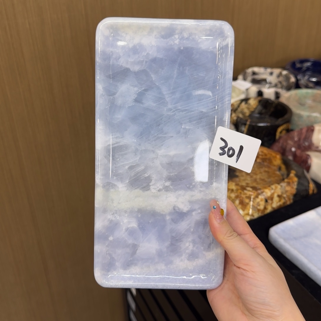 石材冰糖蓝水晶托盘301
