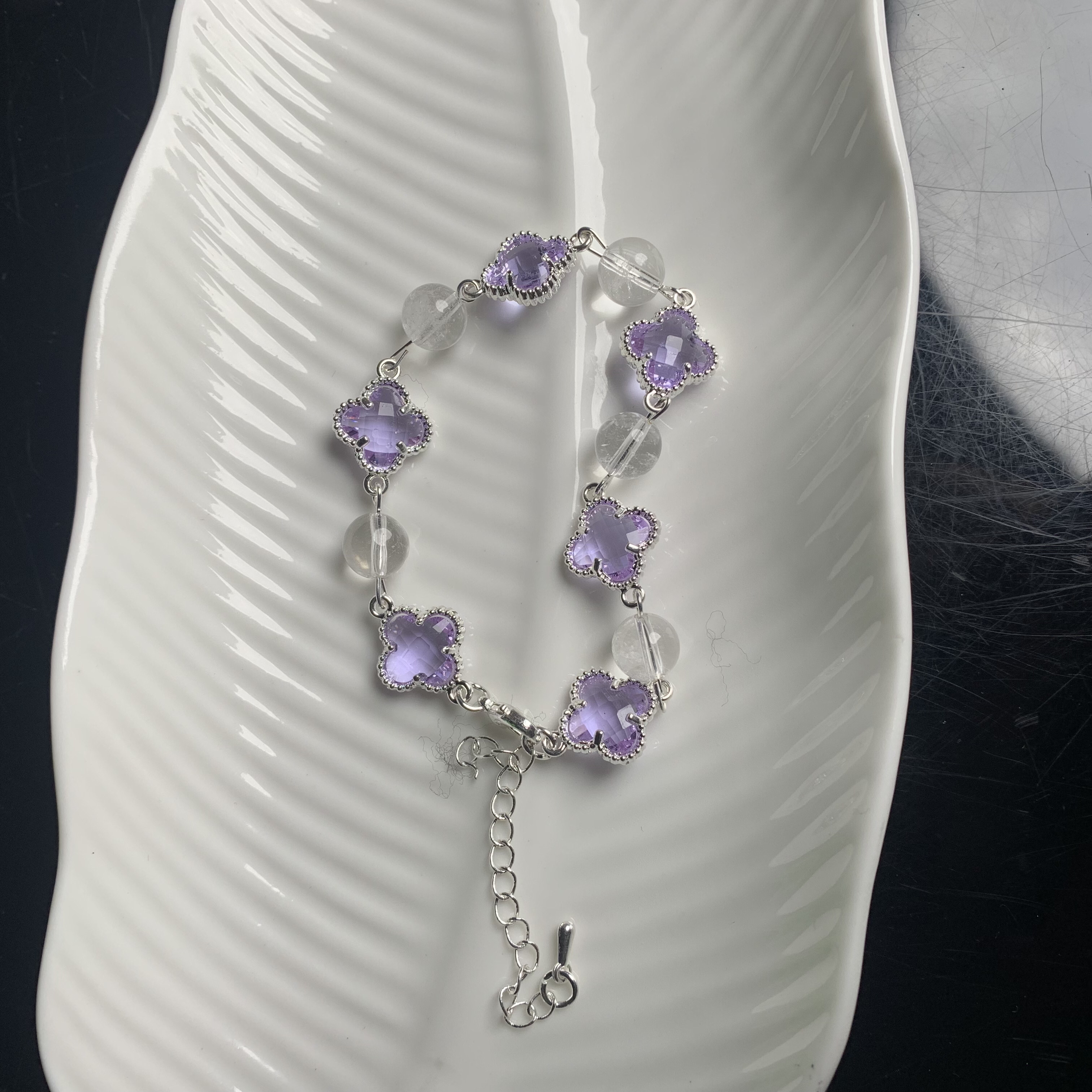 原创紫水晶四叶草手链YC357多样性发其一