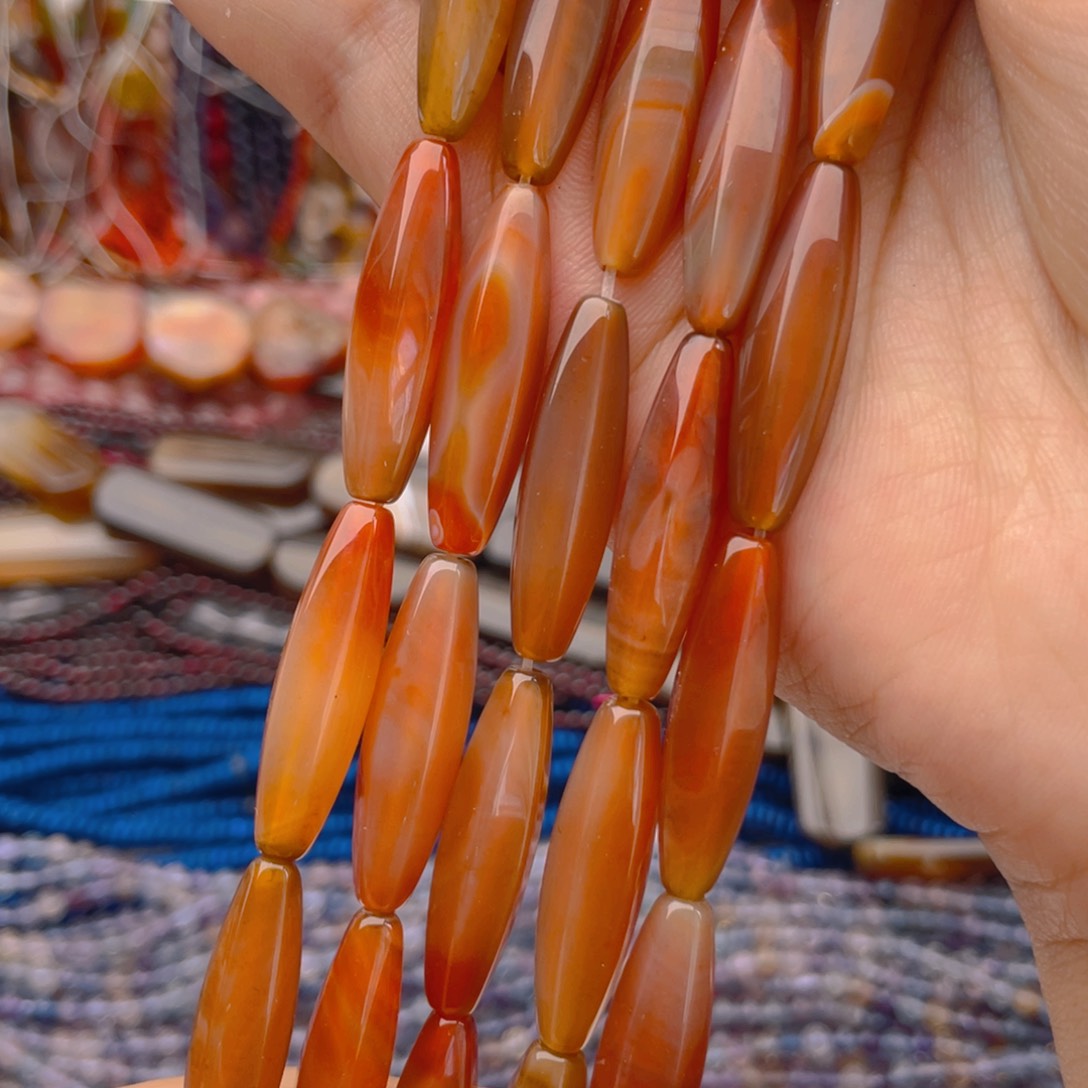 玛瑙/玉髓珠宝半成品未镶嵌玛瑙一条卡8*29