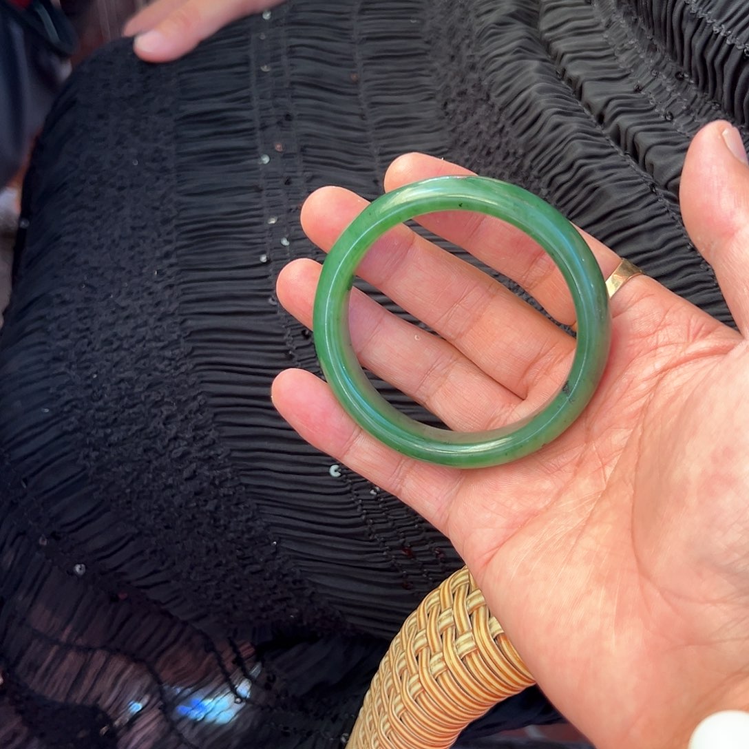 和田玉（碧玉）手镯未镶嵌老坑种糯种精品果绿色系