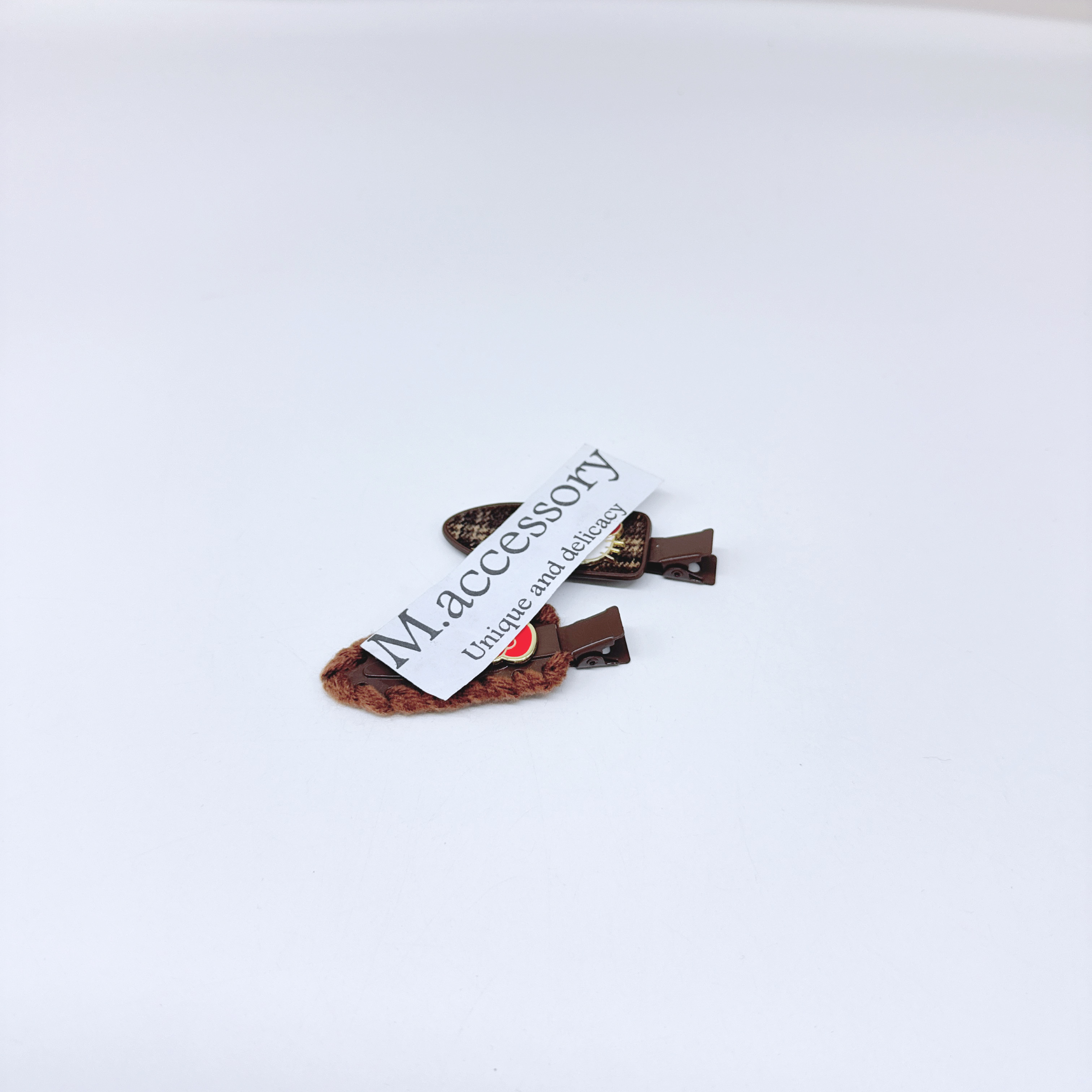 Mi33 毛呢缝边卡通小猫鸭嘴夹 S060006