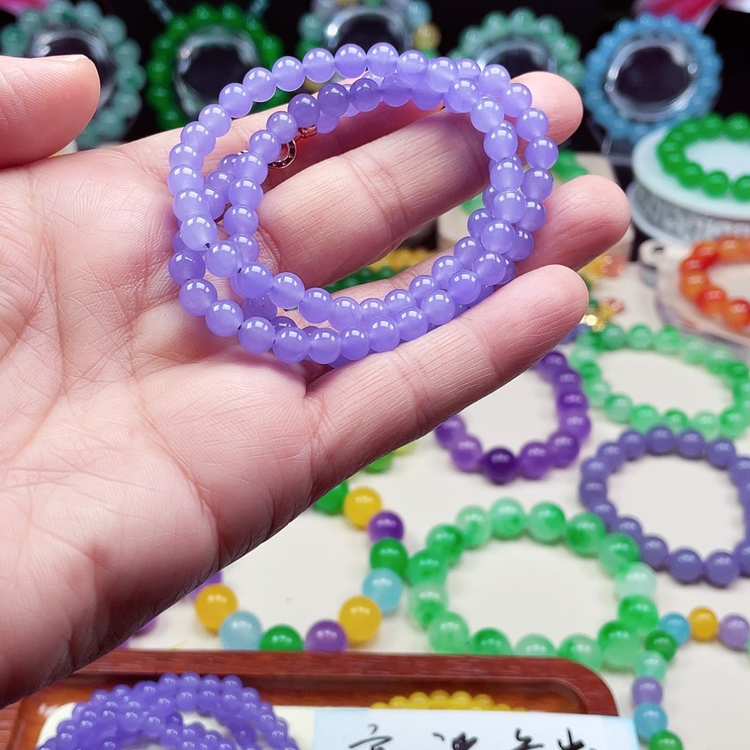 翡翠未镶嵌颈饰卡6翡翠珠链男女款07