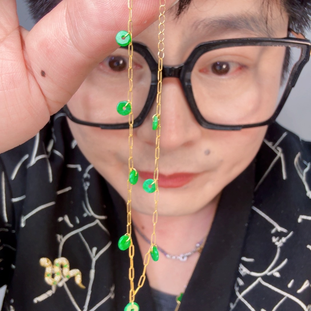 翡翠颈饰18K金镶嵌一个