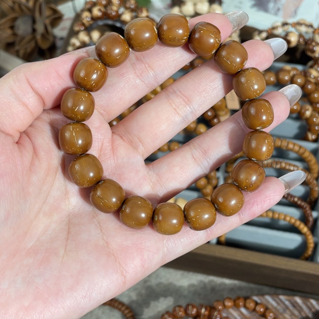 紫金鼠手串12檀韵咖红皮半实心老型