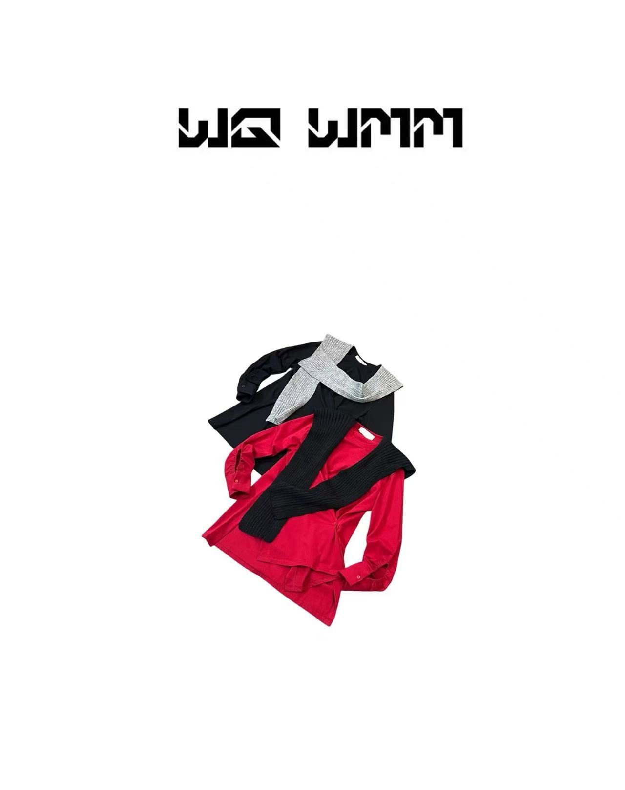 【WQWMM】小众设计“新年高定”不规则收腰披肩真两件上衣25A12233