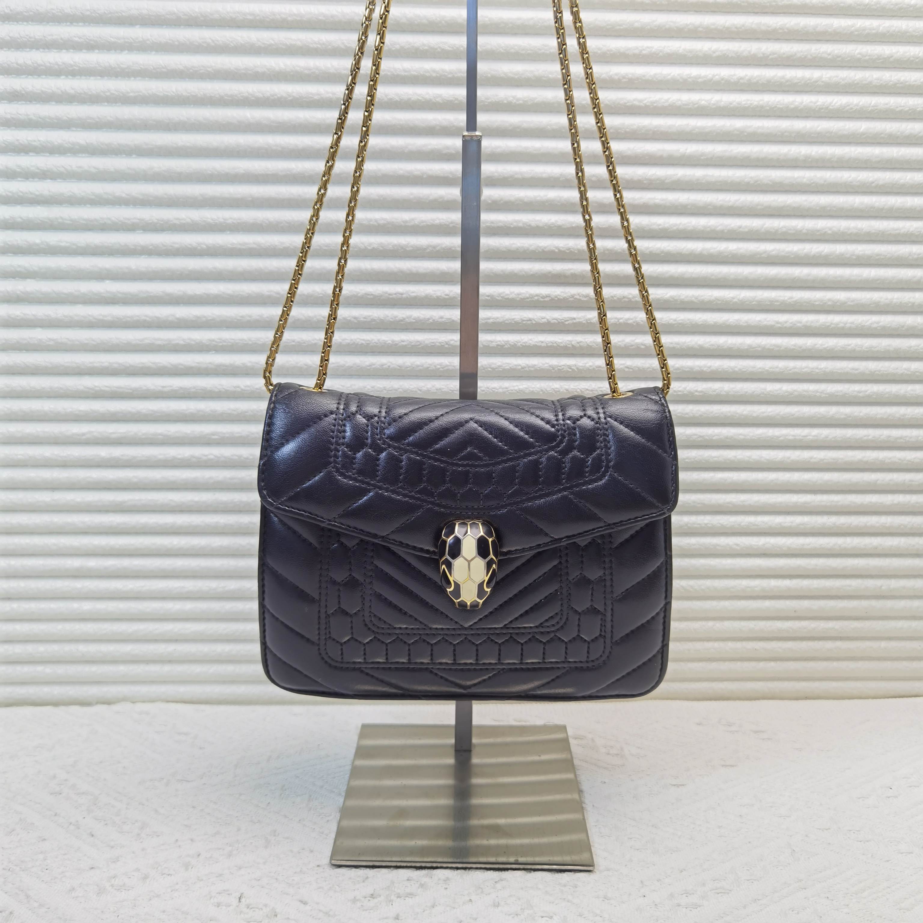 95新 BVLGARI/宝格丽 Serpenti Forever 蛇头包链条包单肩包