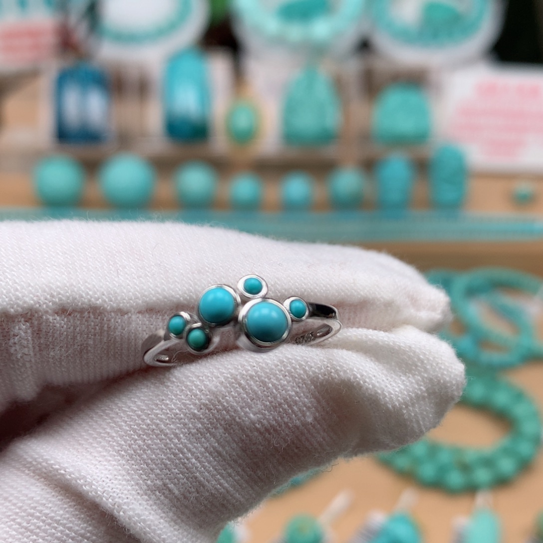 绿松石银S925镶嵌珠宝奇石