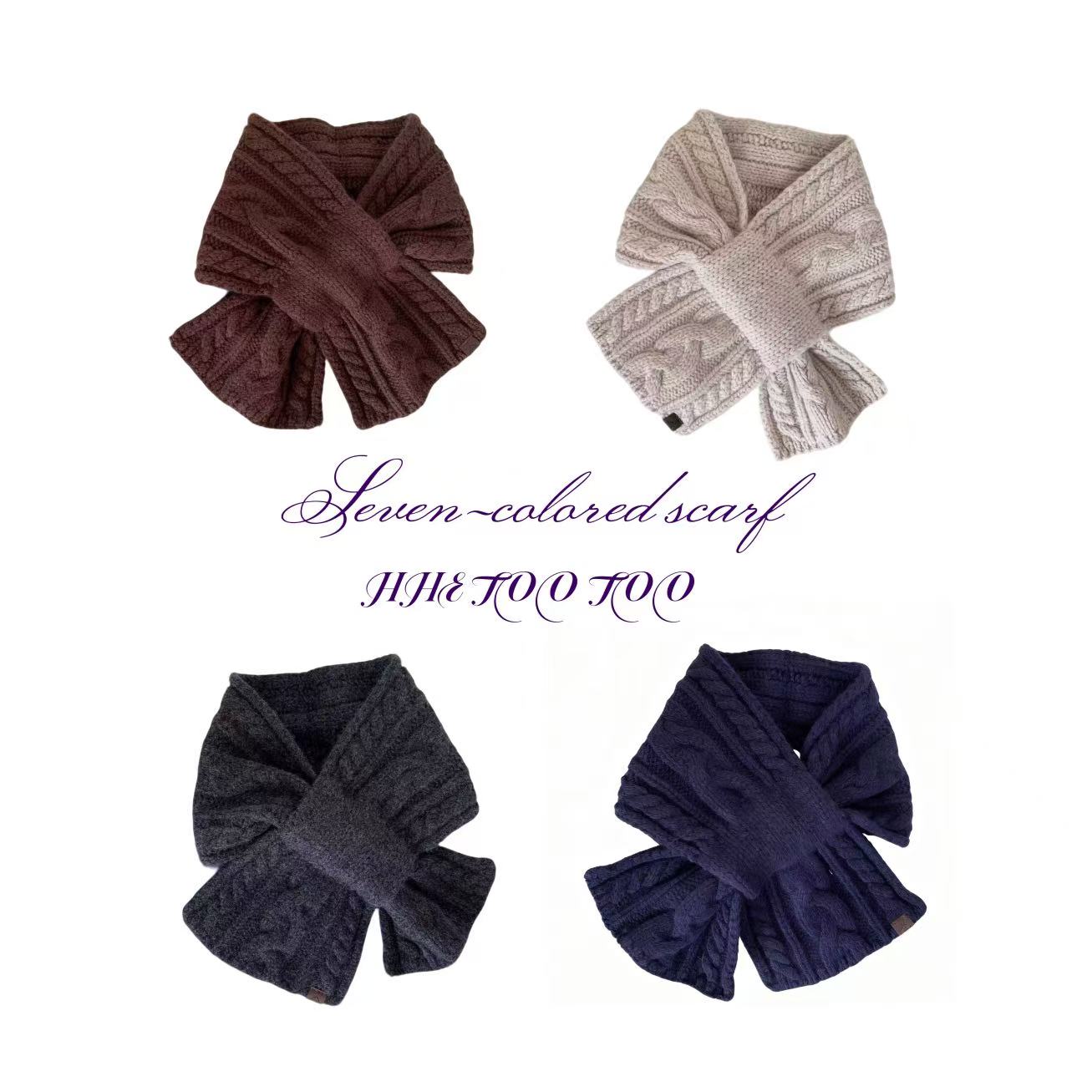 HHE TOOTOO羊毛粗麻花老钱风围脖 