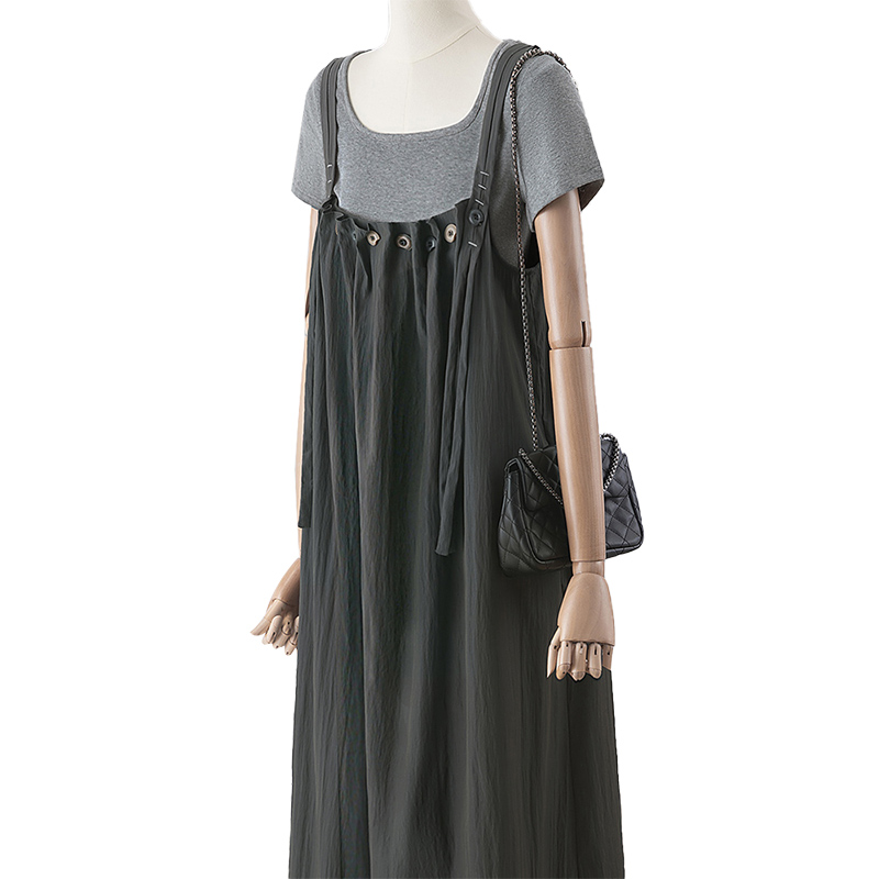 2025夏季新款女装短袖T恤搭宽松吊带裙两件套减龄套装S52B1735N