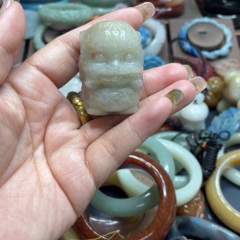 合金石英质玉（黄龙玉）手链
