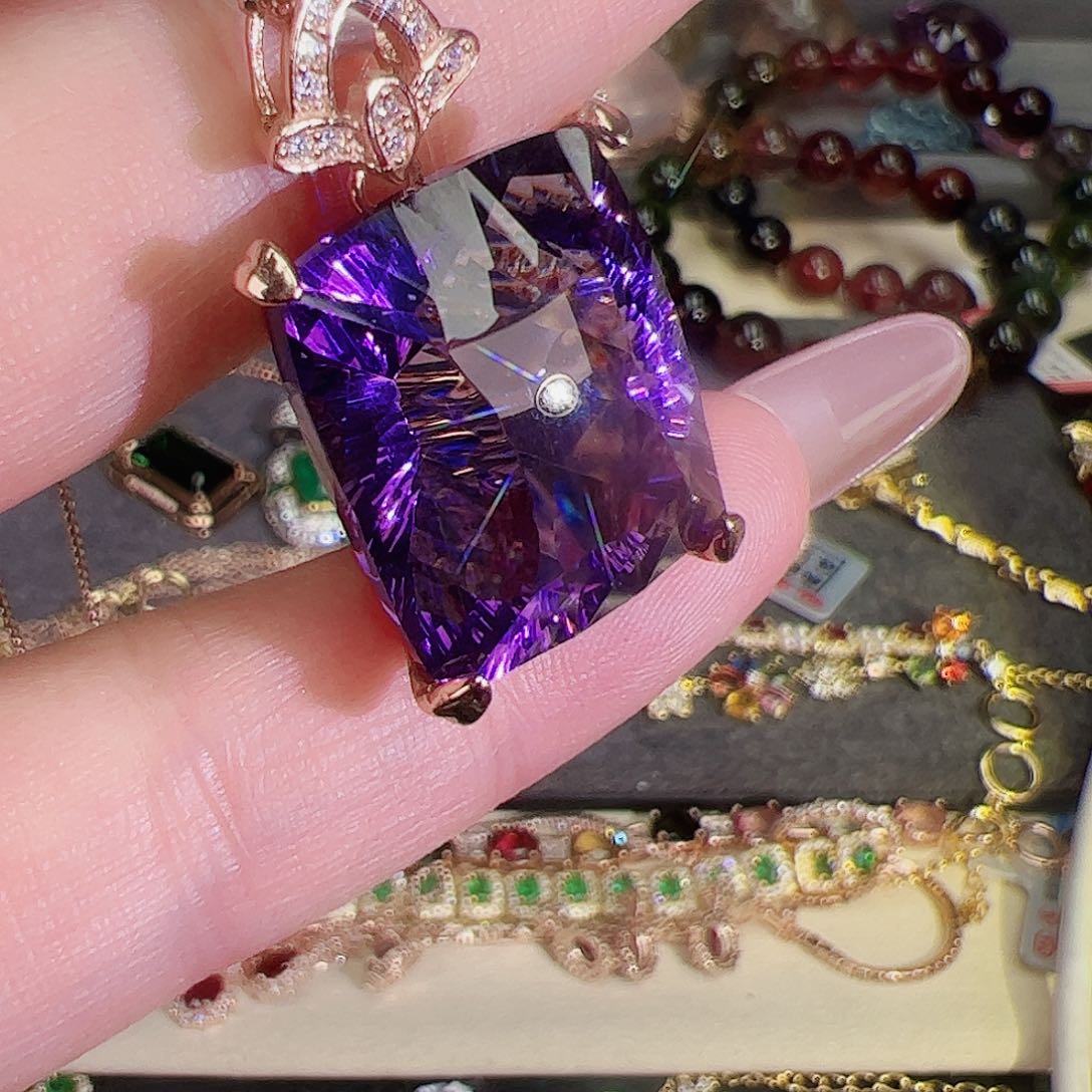 紫晶紫水晶银S925镶嵌