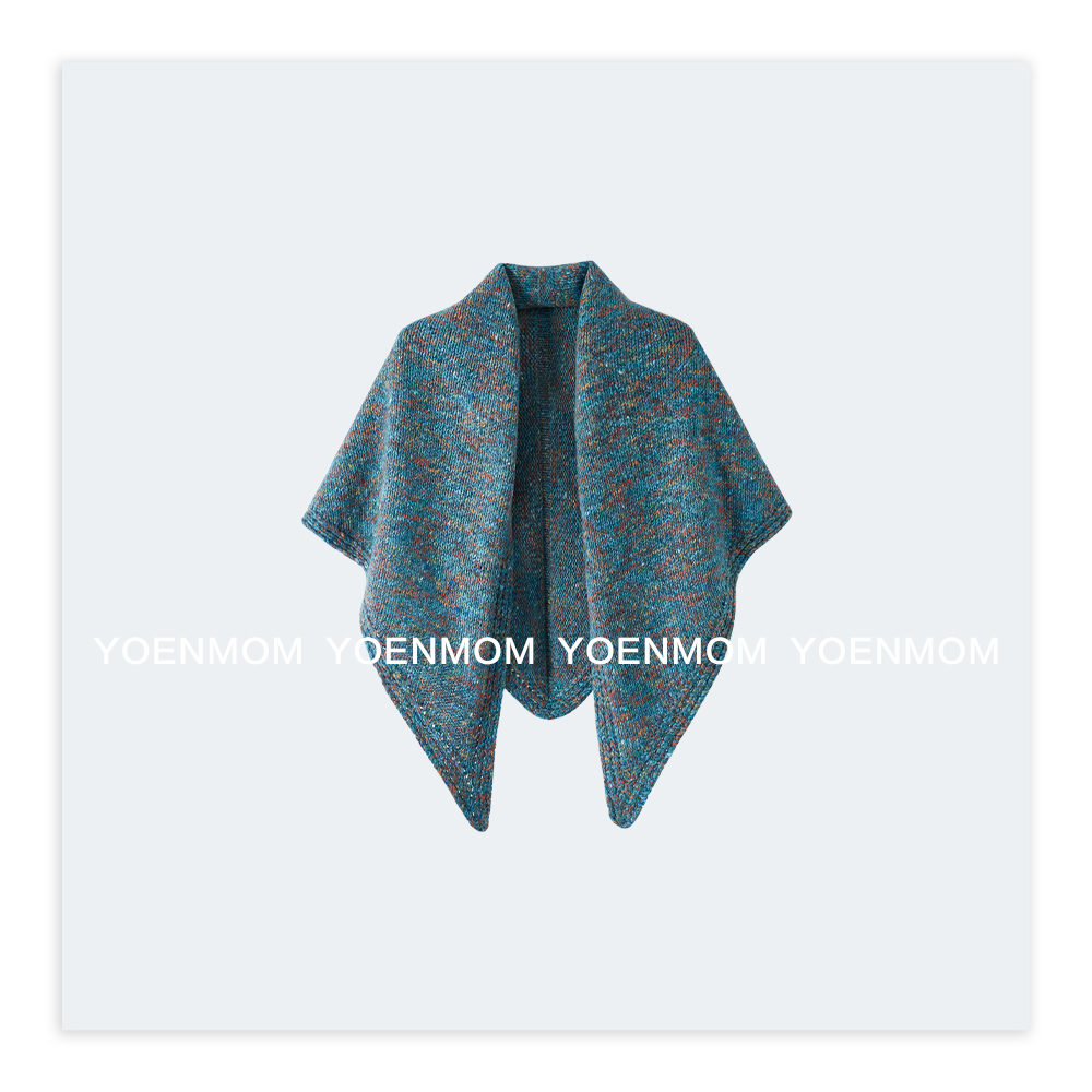 YOENMOM·BIAGIOLI MODESTO意大利进口初剪羊毛羊绒彩点三角披肩