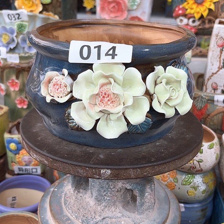 紫砂花盆粗陶材质多肉花盆