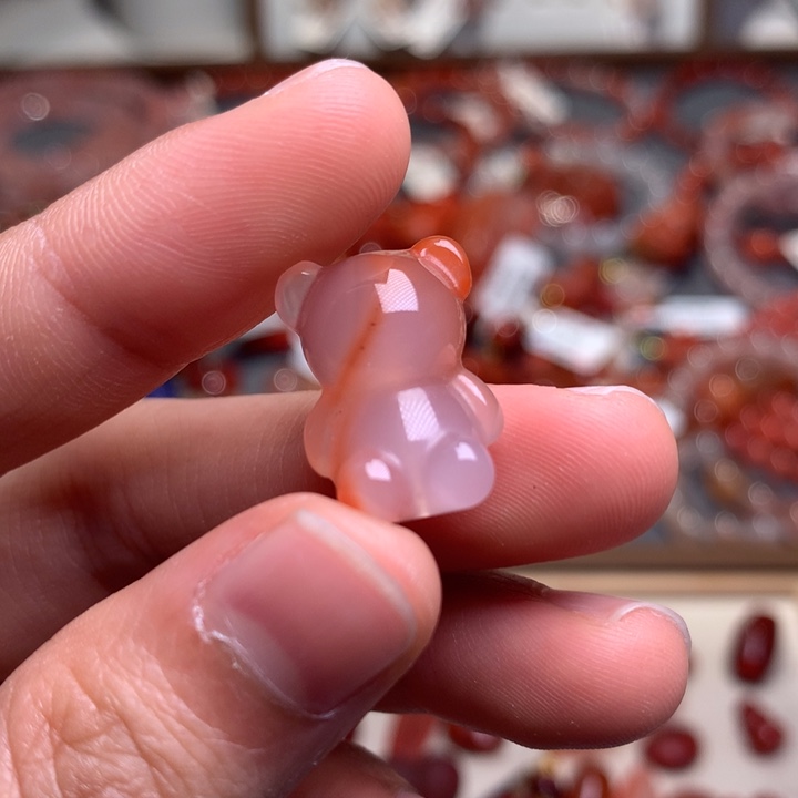 南红玛瑙未镶嵌珠宝半成品小熊