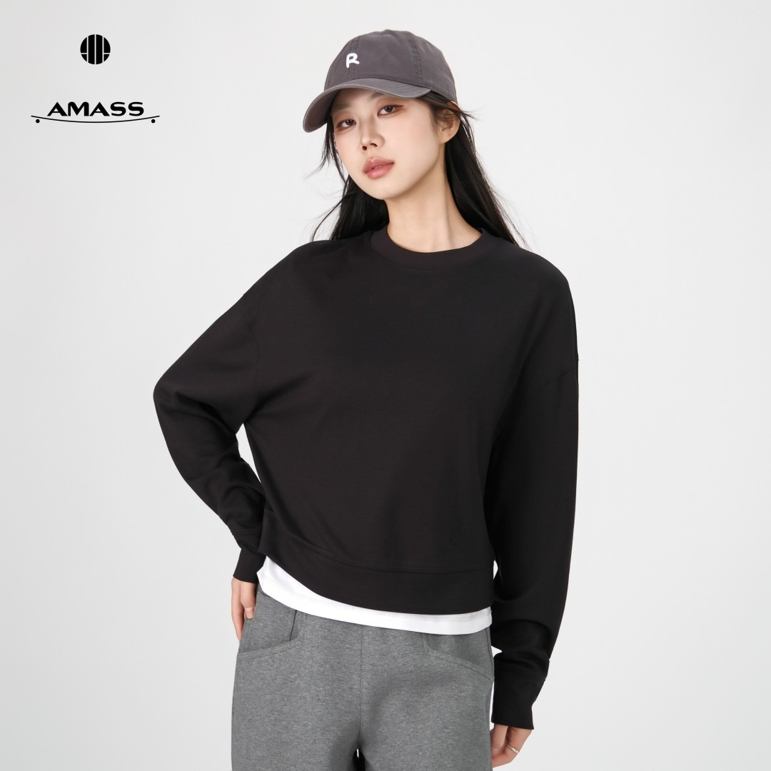 阿玛施【官方正品】新款时尚休闲宽松冬季保暖圆领长袖卫衣女530027