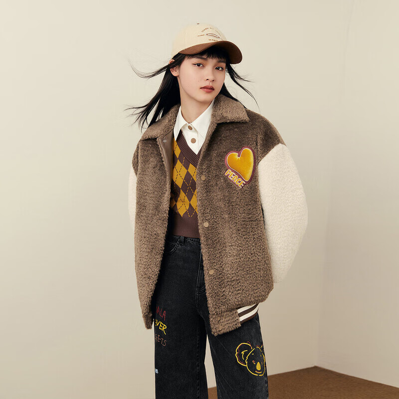 A254     翻领拼色外套