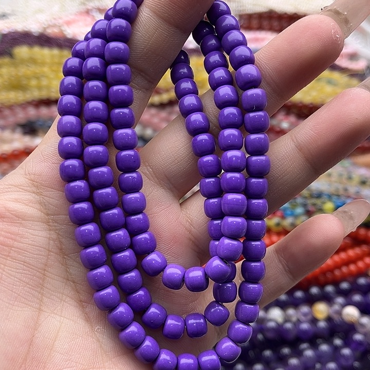 玛瑙/玉髓珠宝半成品未镶嵌一条7mm左右紫松松老型珠108颗